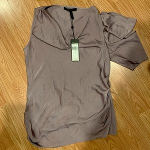 Bcbgmaxazria Aster one sleeve silk top